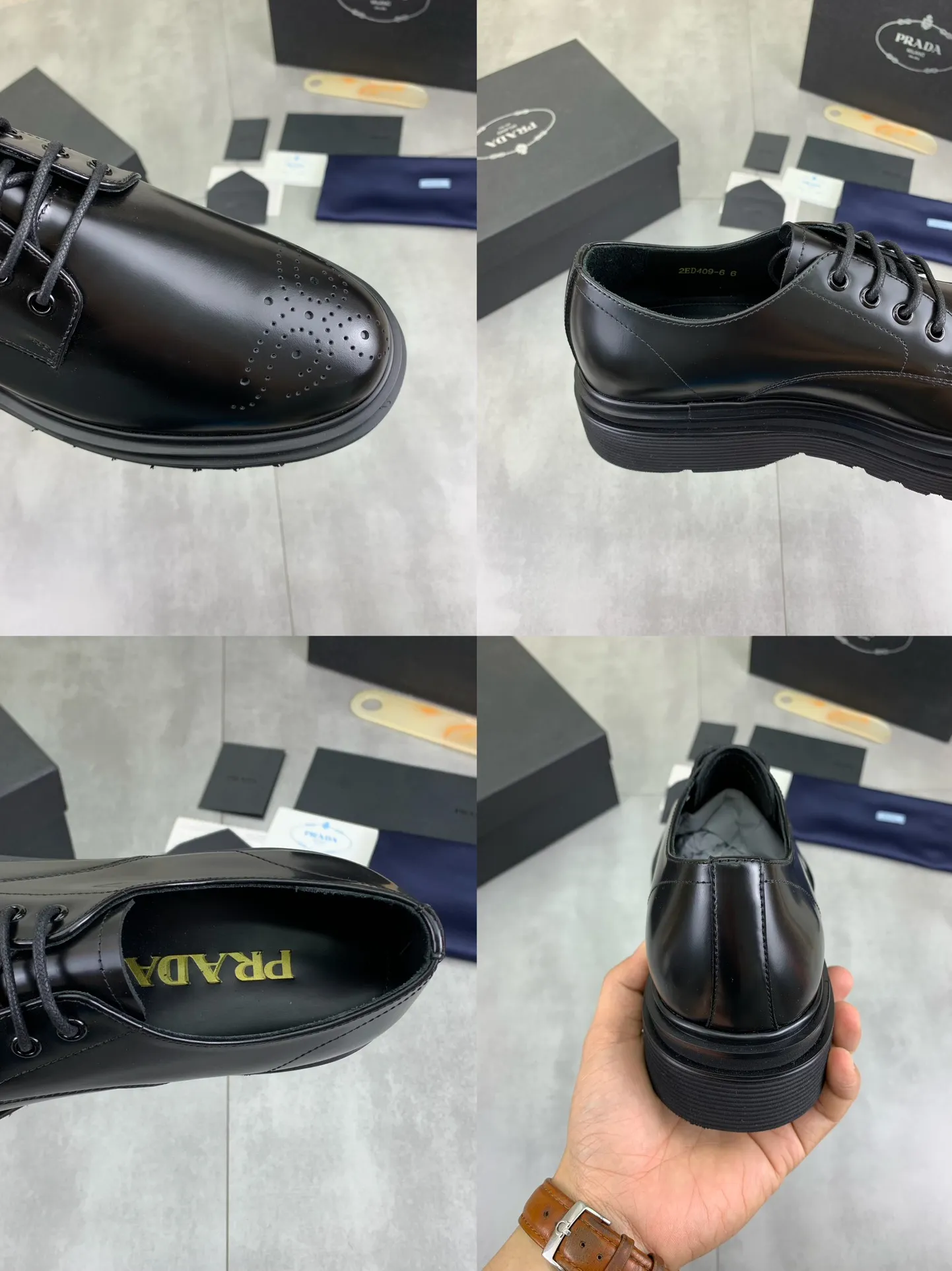 Factory price P880 💰Original quality, top version🔱 ＰＲＡＤＡ——Prada. Men's business casual leather shoes, top quality products. 1:1 shipment ⬆️Luxurious and noble👞All imported original color-rubbed open edge beads, just to create a more comfortable wearing body Tested, upper: original comfortable open-edge bead-rubbed calf leather ➕Top imported water-dyed full cow lining, original light and comfortable TPU foam combination bottom ✔️Code number: 39-44 (38.45 can be customized)